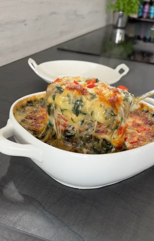 Mushroom and Spinach Gratin