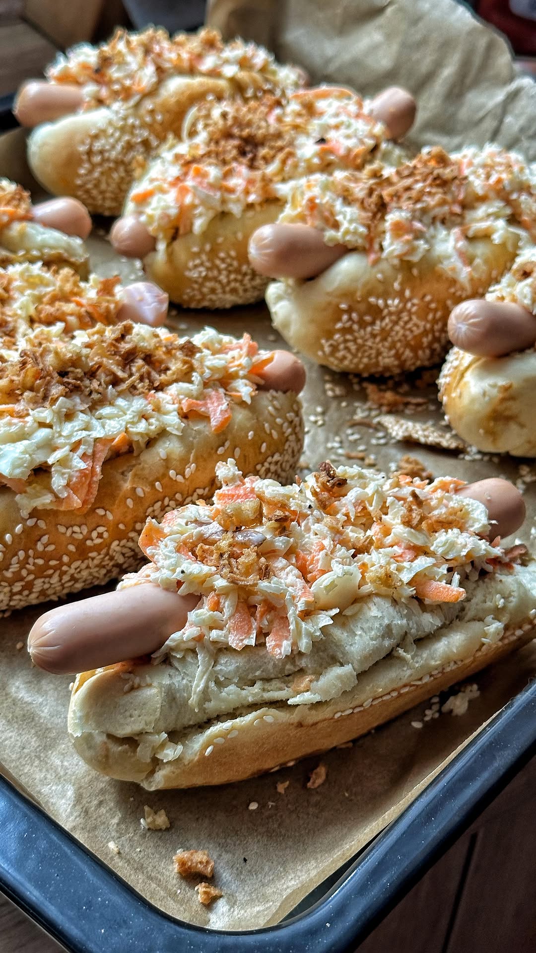 Homemade Hot Dogs with Coleslaw