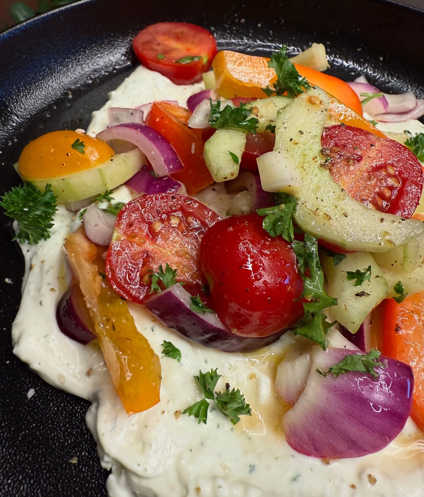 Quick Feta Dip and Salad