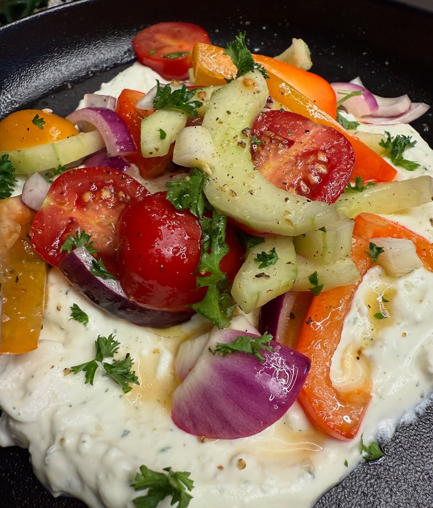 Quick Feta Dip and Salad