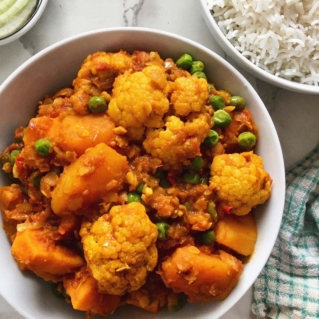 Vegetable Dhansak Curry with Lentils and Spices