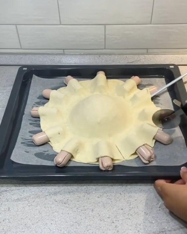 Octopus-Shaped Sausage and Cheese Pastry