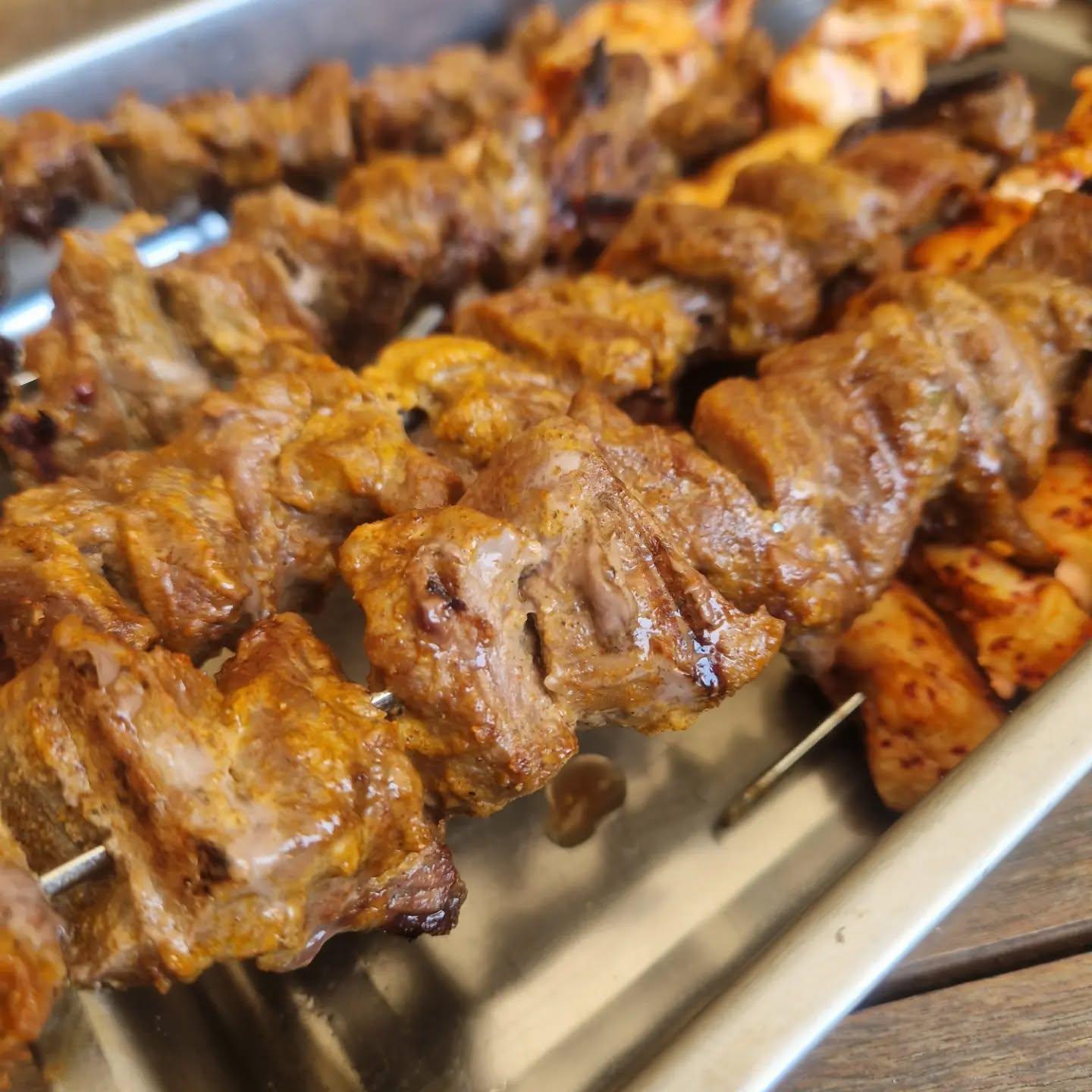 Grilled Meat and Chicken Shish Kebabs
