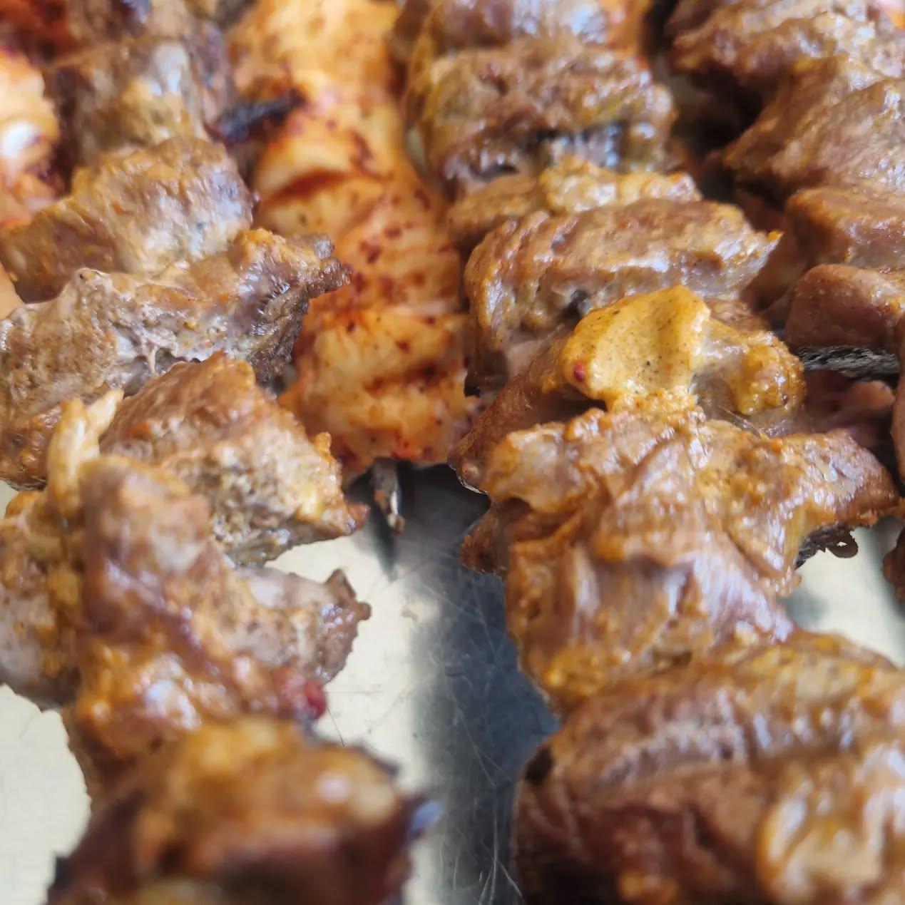 Grilled Meat and Chicken Shish Kebabs