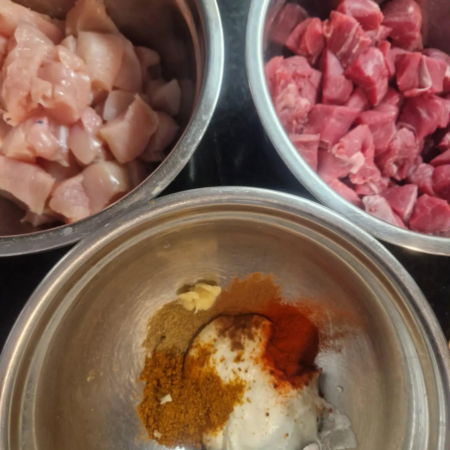 Grilled Meat and Chicken Shish Kebabs