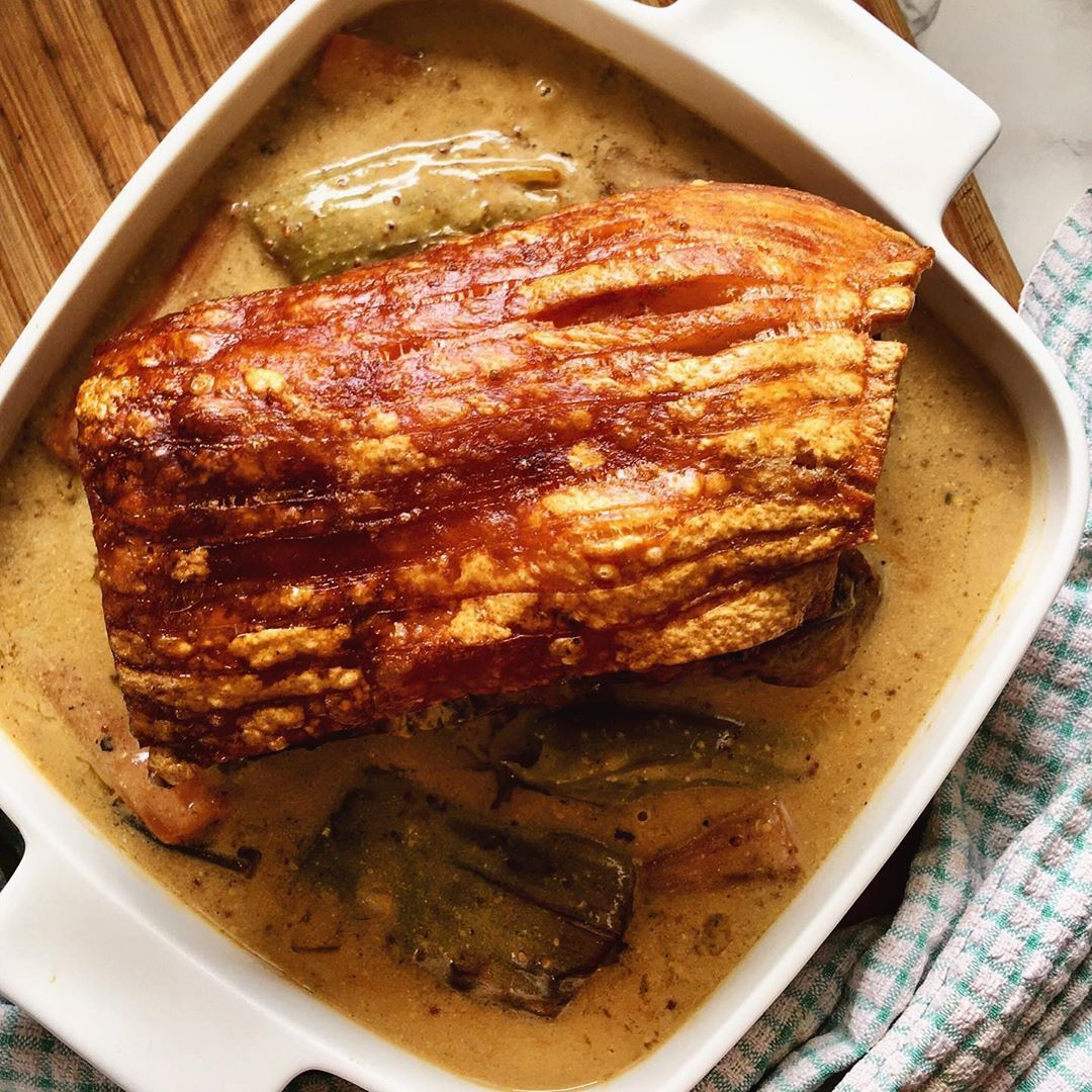 Cider Braised Pork Shoulder with Creamy Cider Mustard Sauce