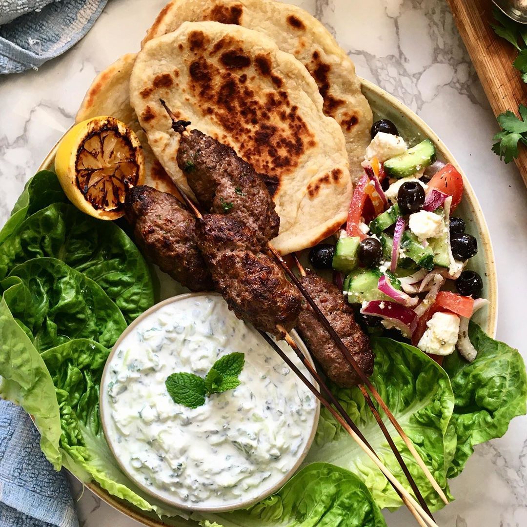 Greek Style Beef Koftas with Tzatziki