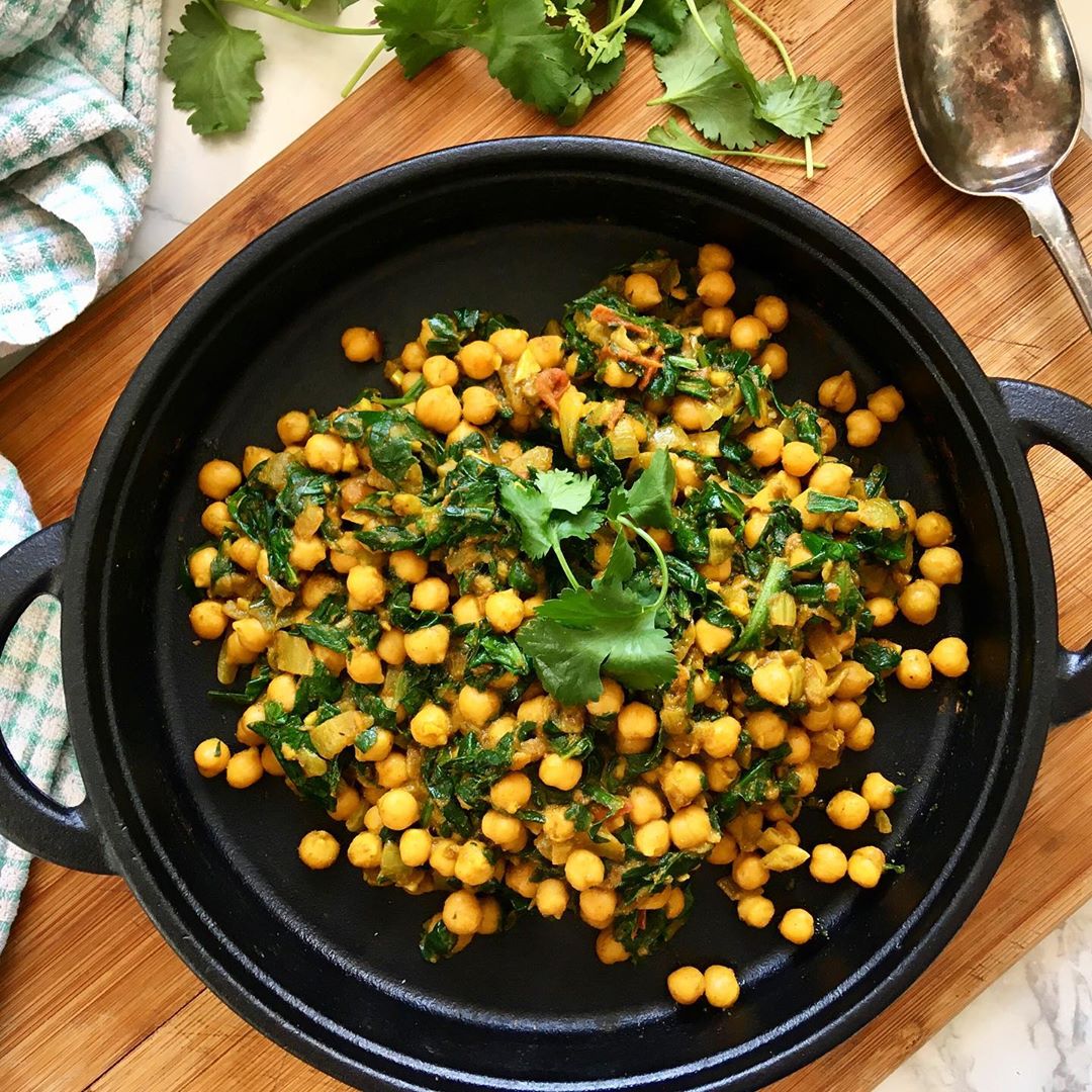 Delicious Chana Saag with Spinach and Chickpeas