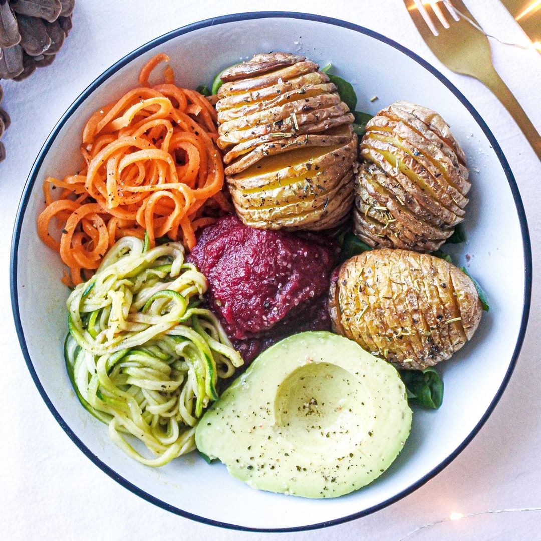 Carrot and Zucchini Spaghetti with Beet Ketchup