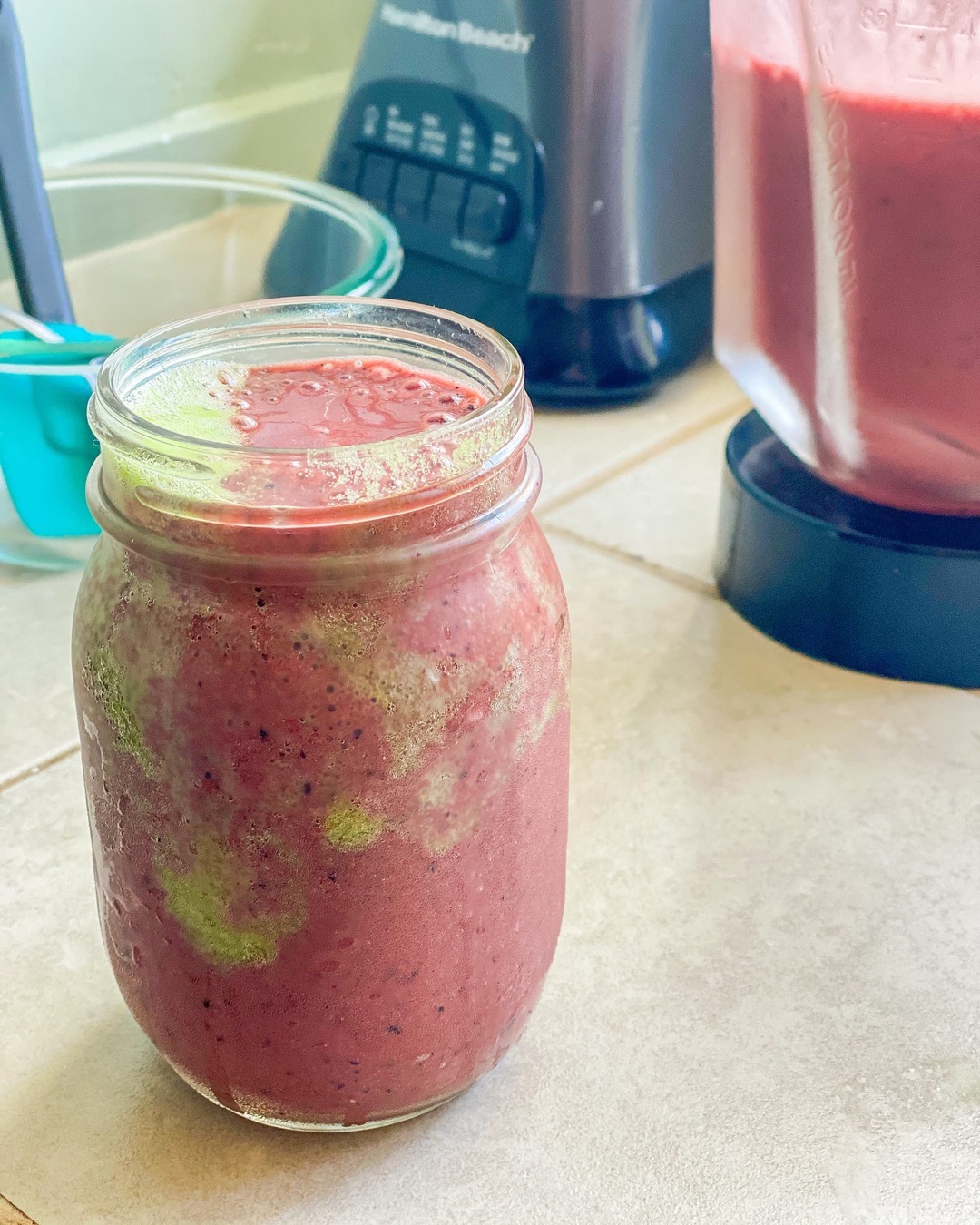 Banana and Berry Smoothie with Sprouts