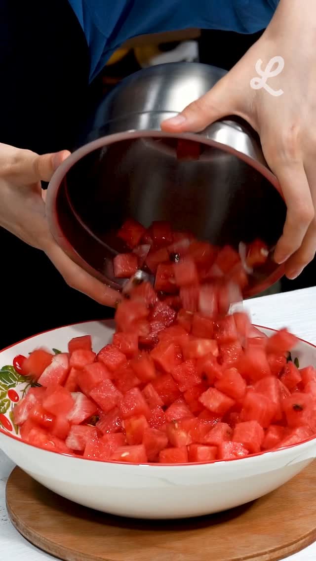 Watermelon Salad with Goat Cheese and Mint