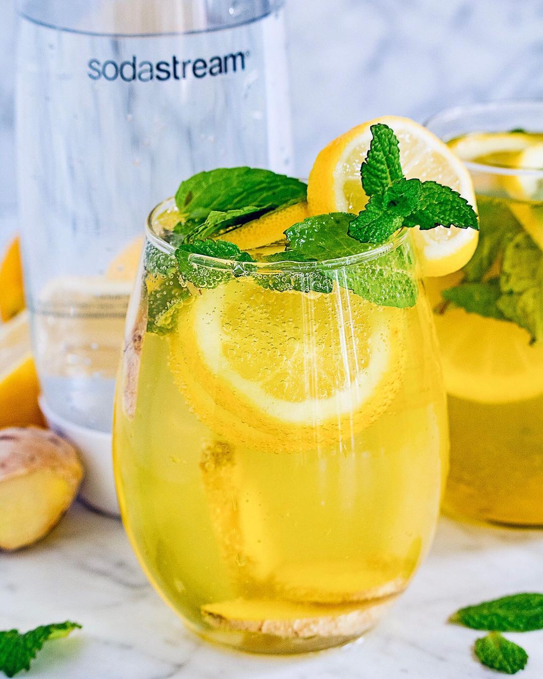 Warm Lemon and Ginger Sparkling Lemonade