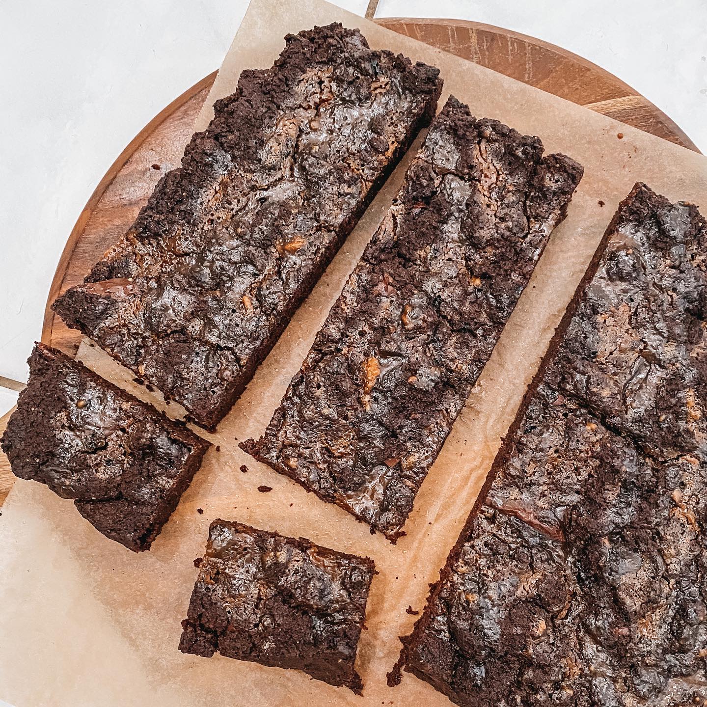 Gooey Fudge Brownies with Salted Caramel Glaze
