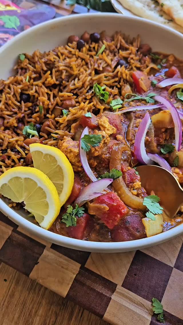 Vindaloo Tofu and Delhi Spiced Rice