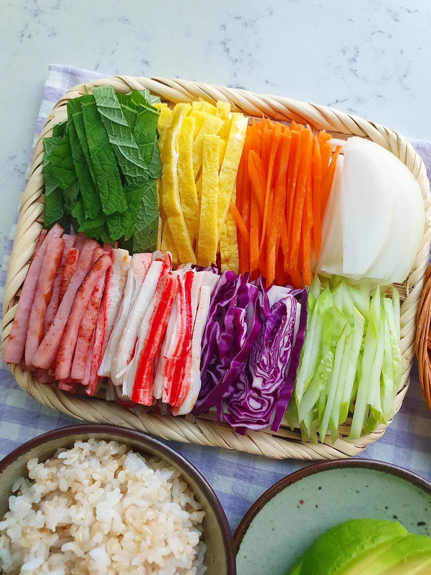 Homemade Korean Kimbap with Avocado
