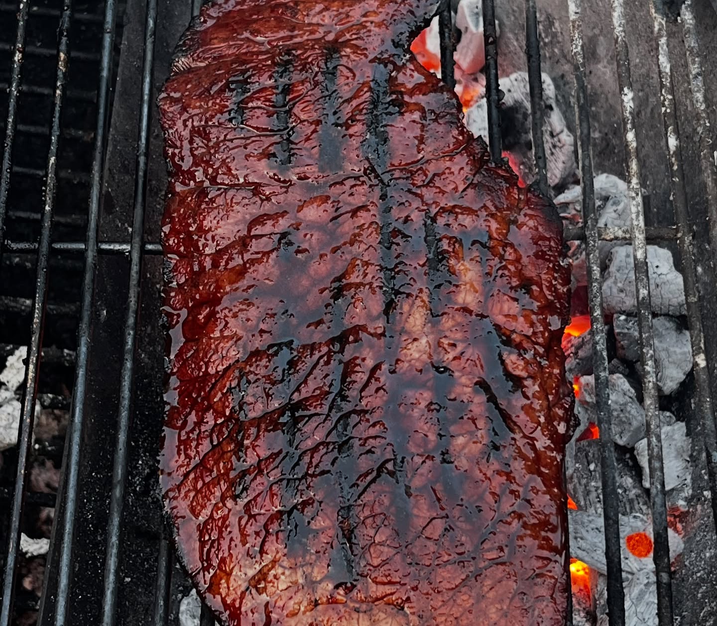 Grilled London Broil with Honey Garlic Marinade