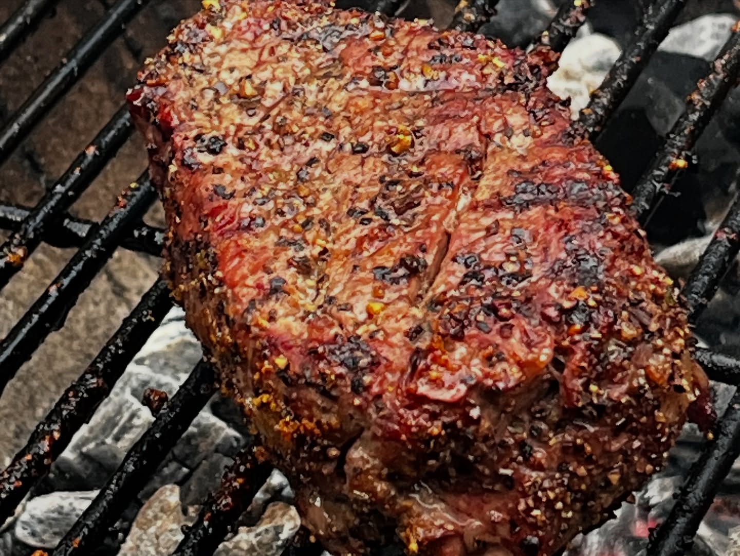Grilled Filet Mignon with Broccoli and Rice