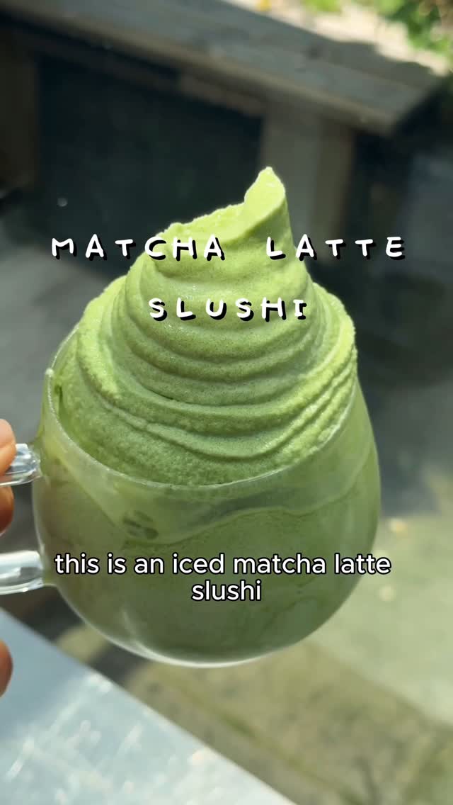 Refreshing Matcha Latte Slushie Drink