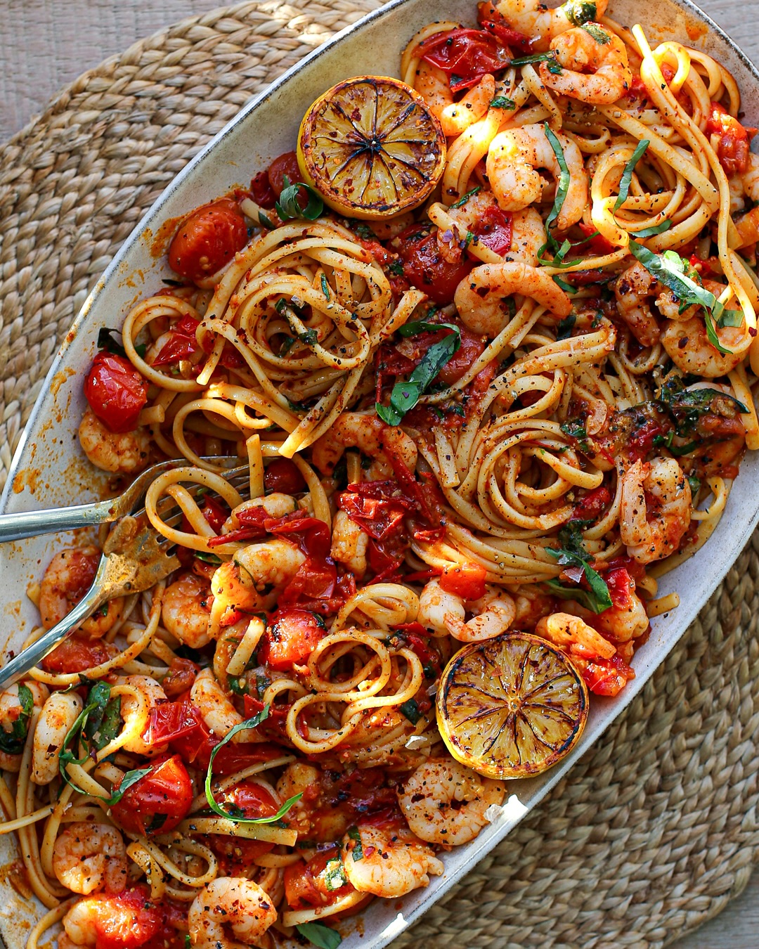 Garlic and Chili Prawn Pasta