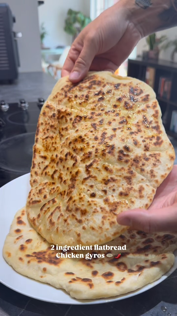 Chicken Gyros with Two-Ingredient Flatbread