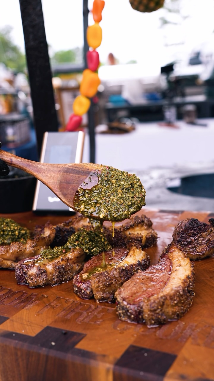 Grilled American Wagyu Picanha with Bourbon Chimichurri