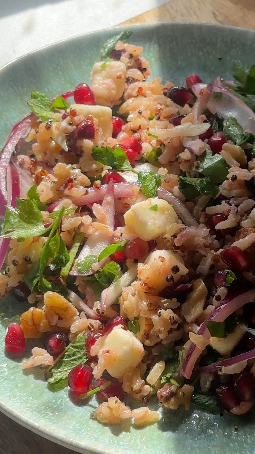 Mixed Grain Salad with Pomegranate, Beetroot and Kale