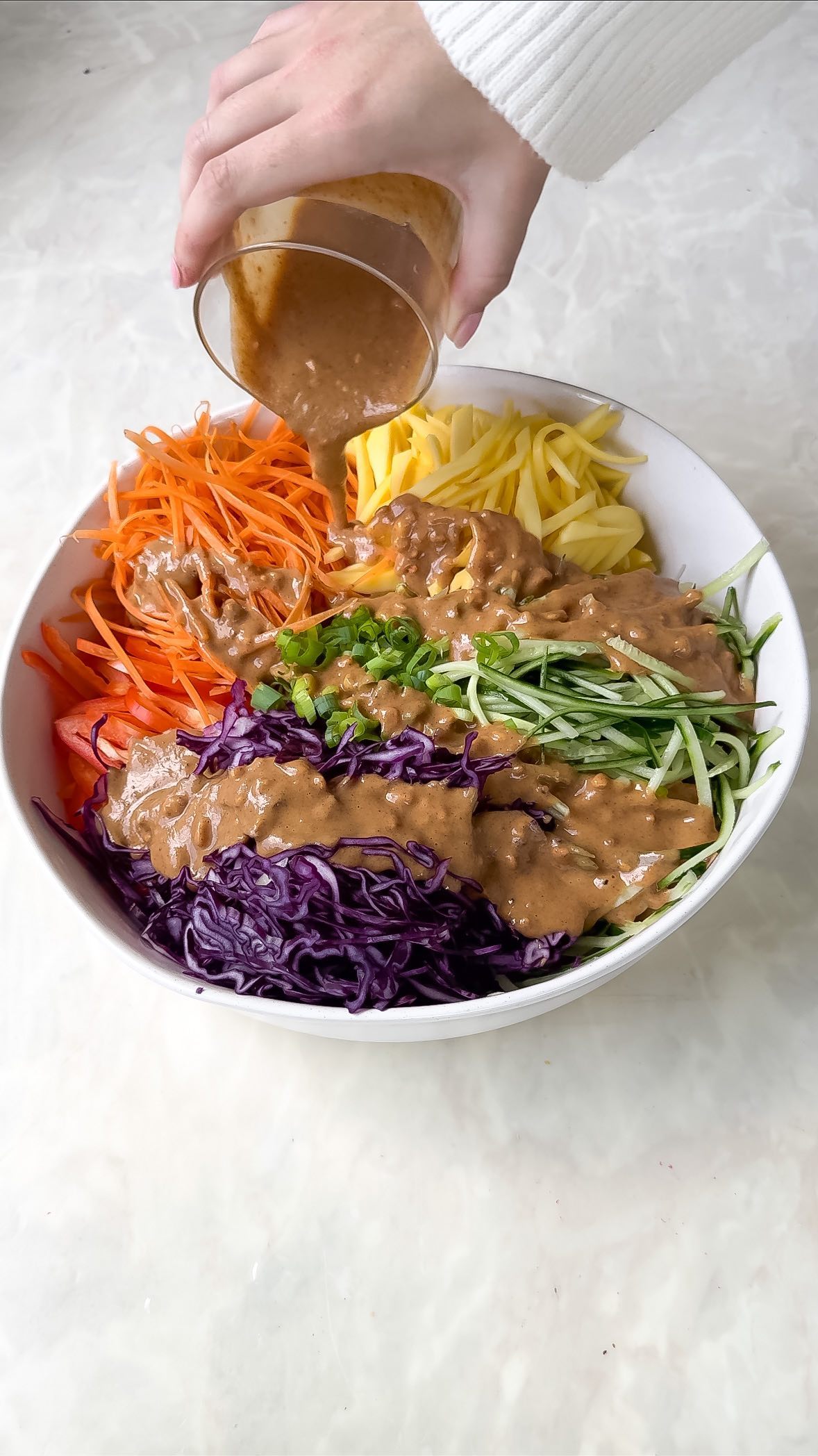 Spring Roll Salad with Peanut Dressing