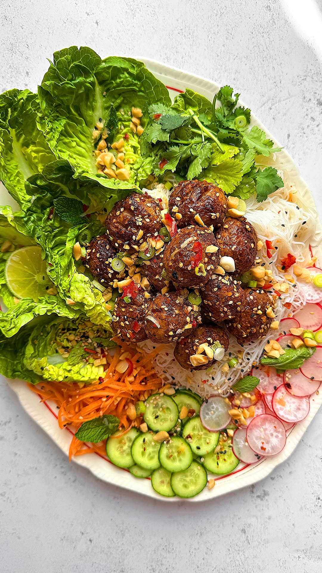 Vietnamese Inspired Meatball Noodle Salad