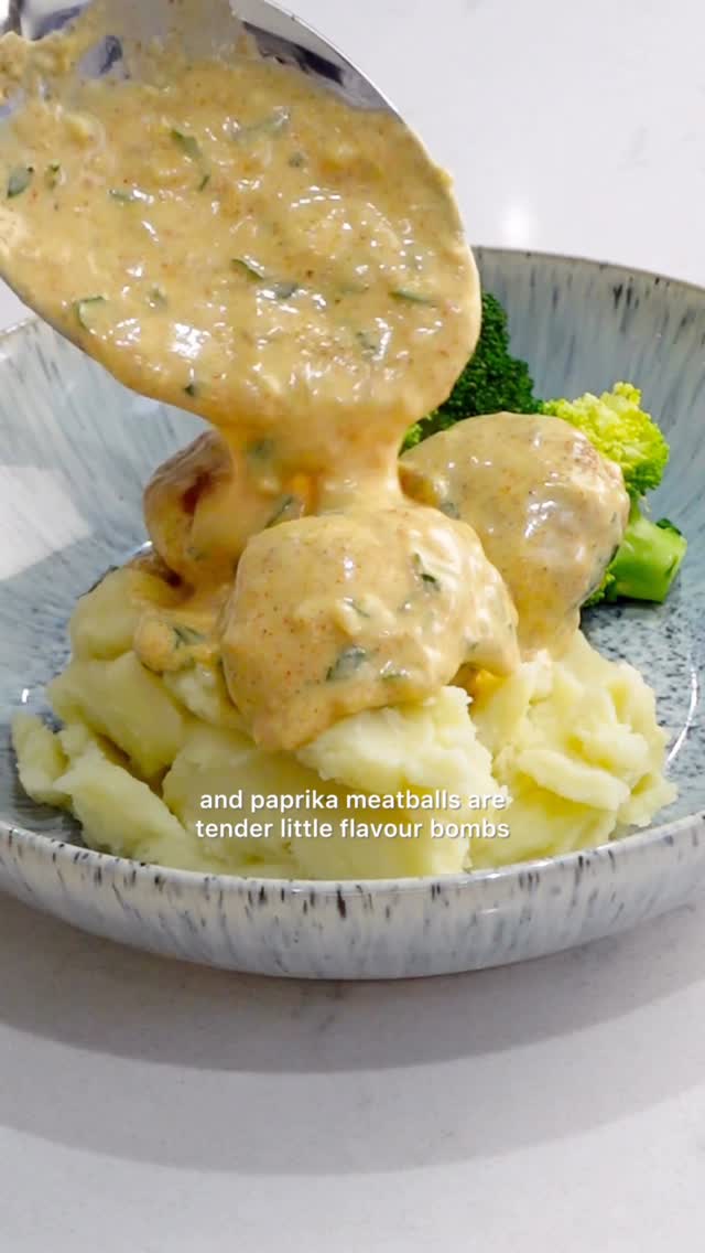 Creamy Garlic Paprika Chicken Meatballs