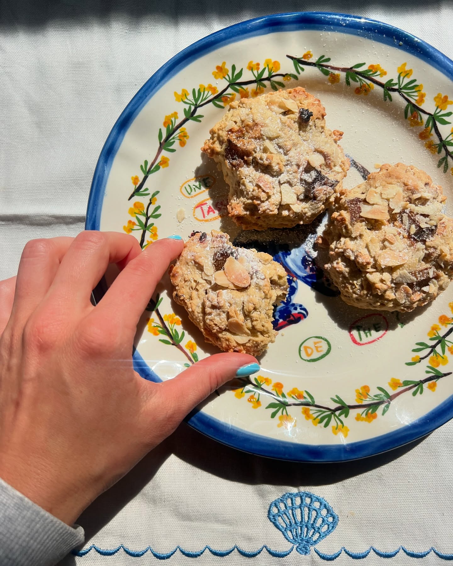 Rhubarb Raspberry Oat and Almond Cookies