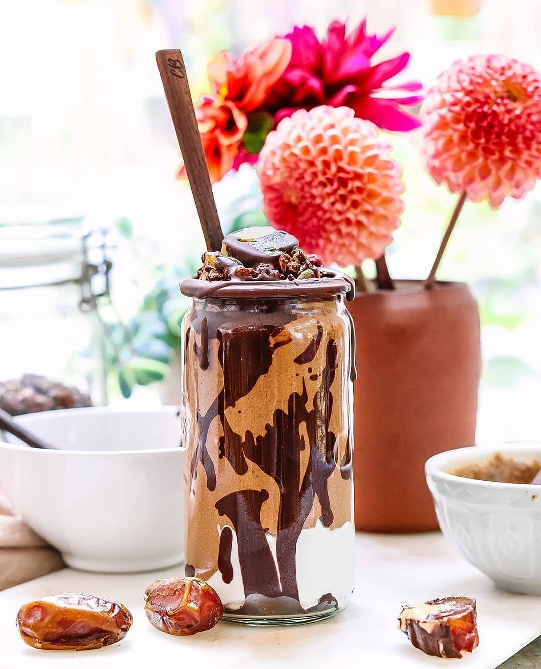 Cool Chocolate Smoothie Breakfast Bowl