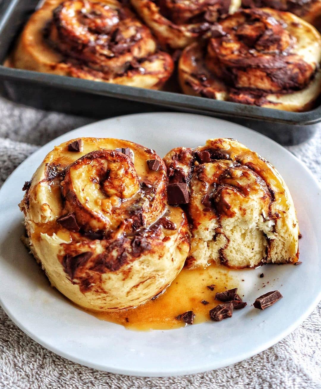Vegan Peanut Butter and Chocolate Cinnamon Rolls