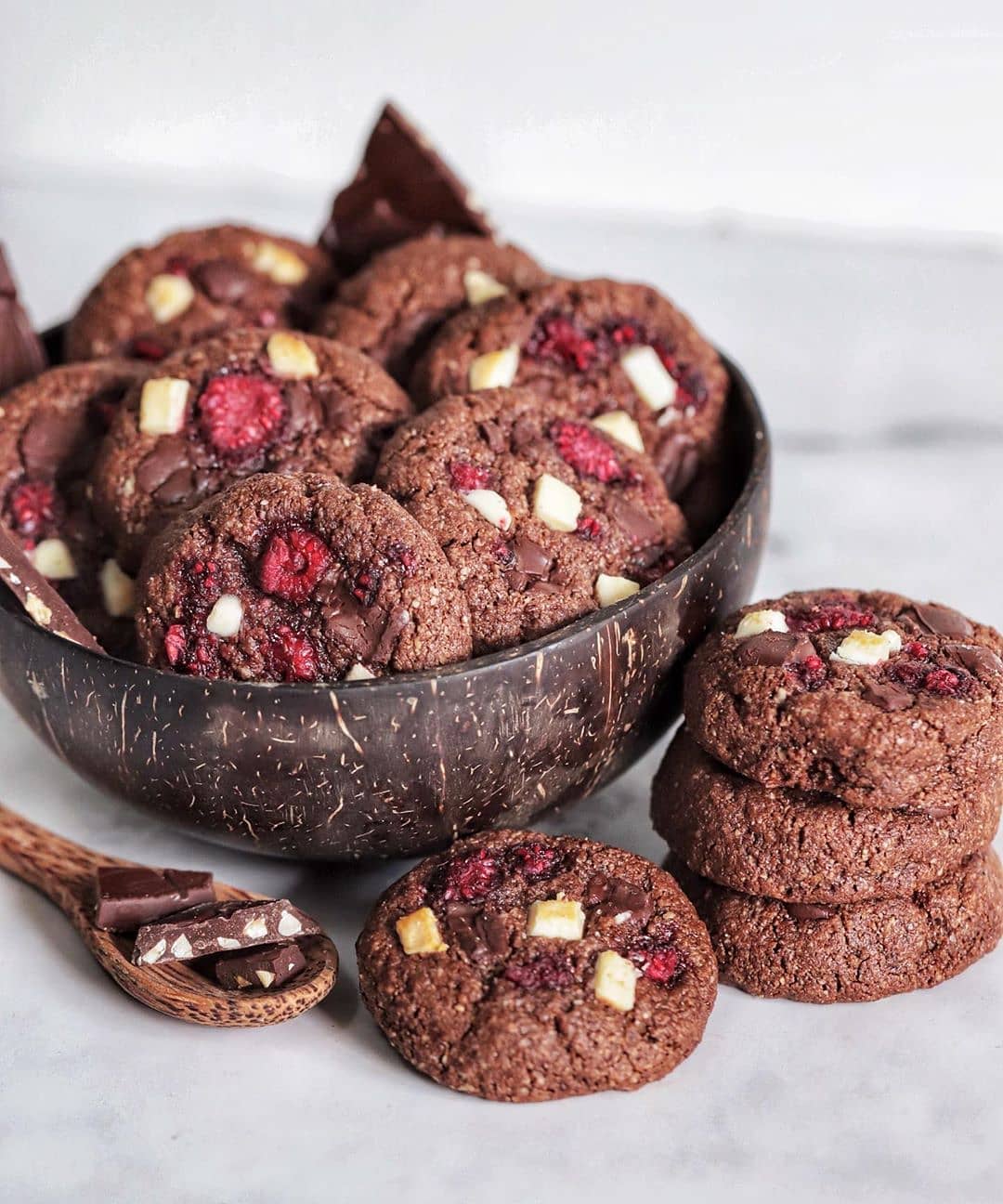 Double Choco Raspberry Cookies