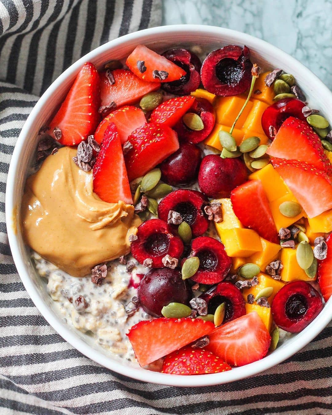 Easy Overnight Oats with Fruit and Nut Butter