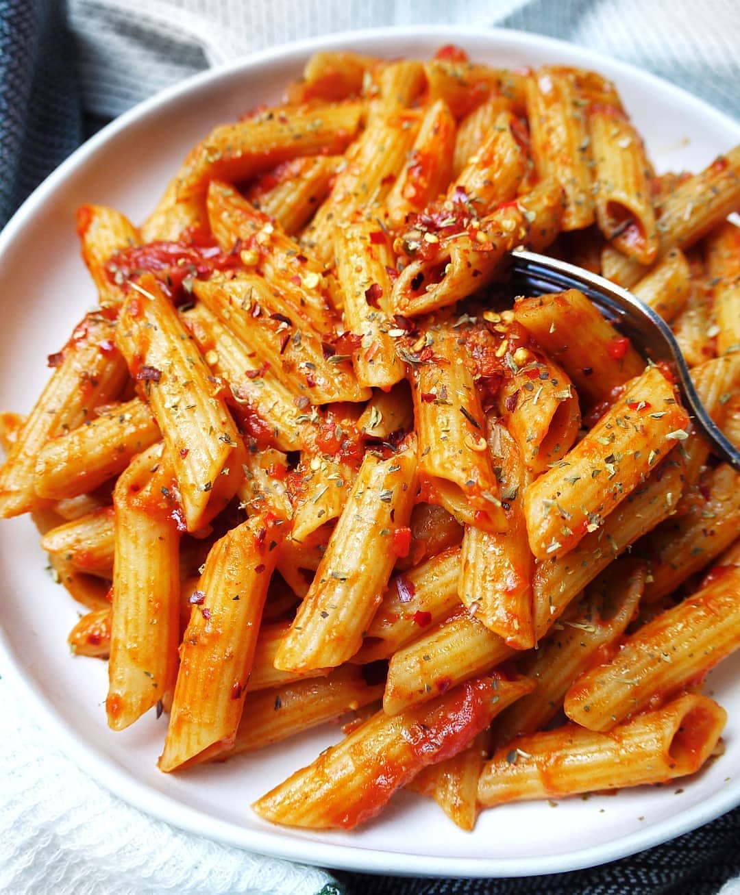 Homemade Penne with Arrabbiata Sauce