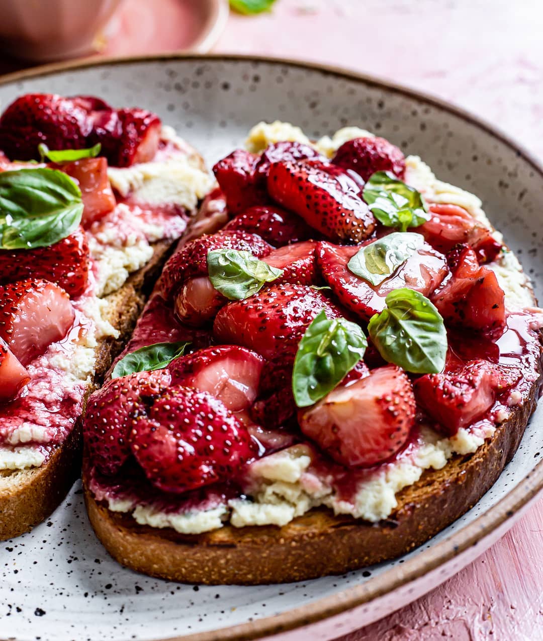Roasted Strawberry Ricotta Toast