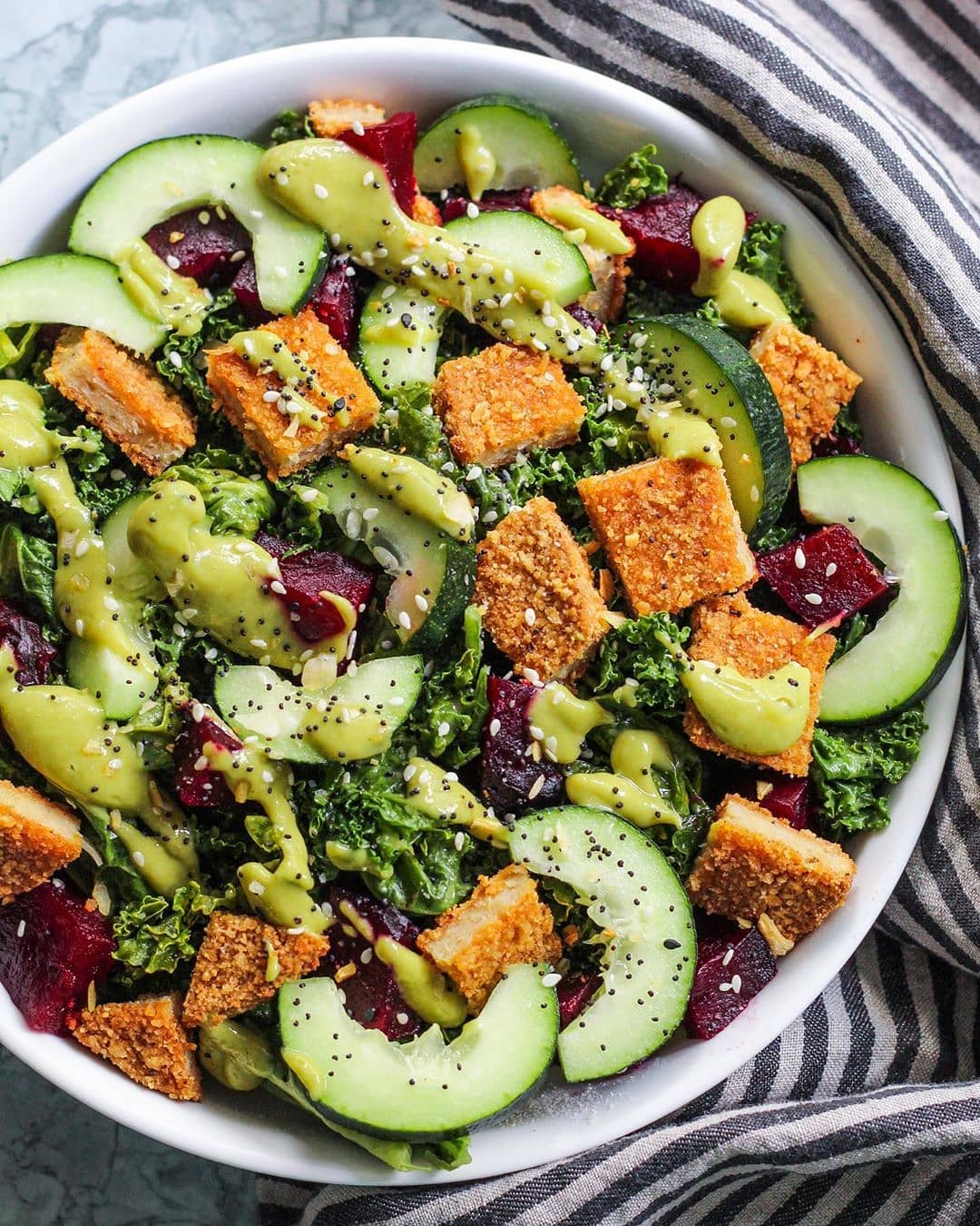 Kale Salad with Green Goddess Dressing