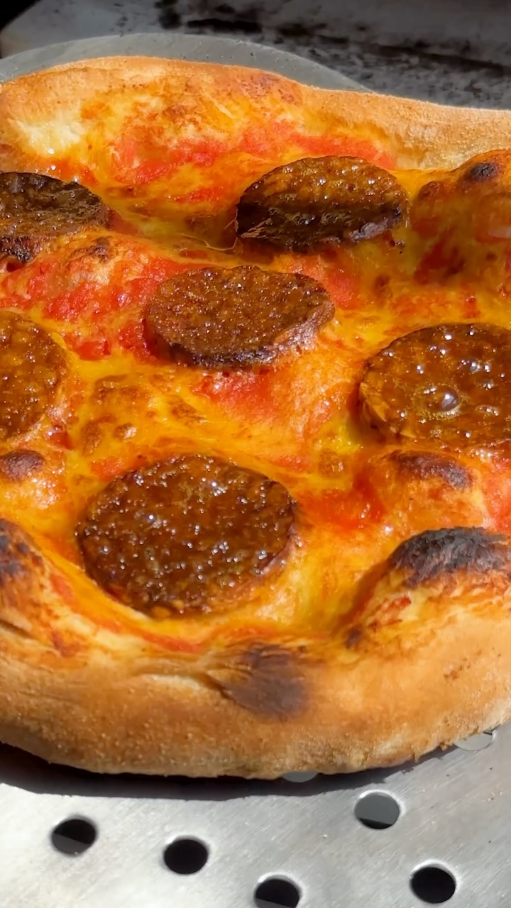 Vegan Tempeh Pepperoni Pizza