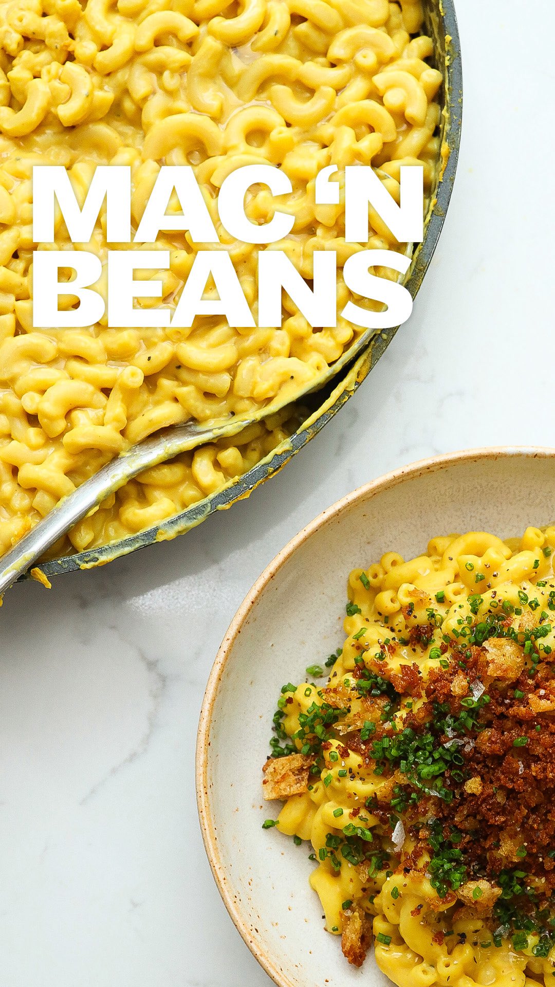 Creamy Mac and Beans with Breadcrumbs