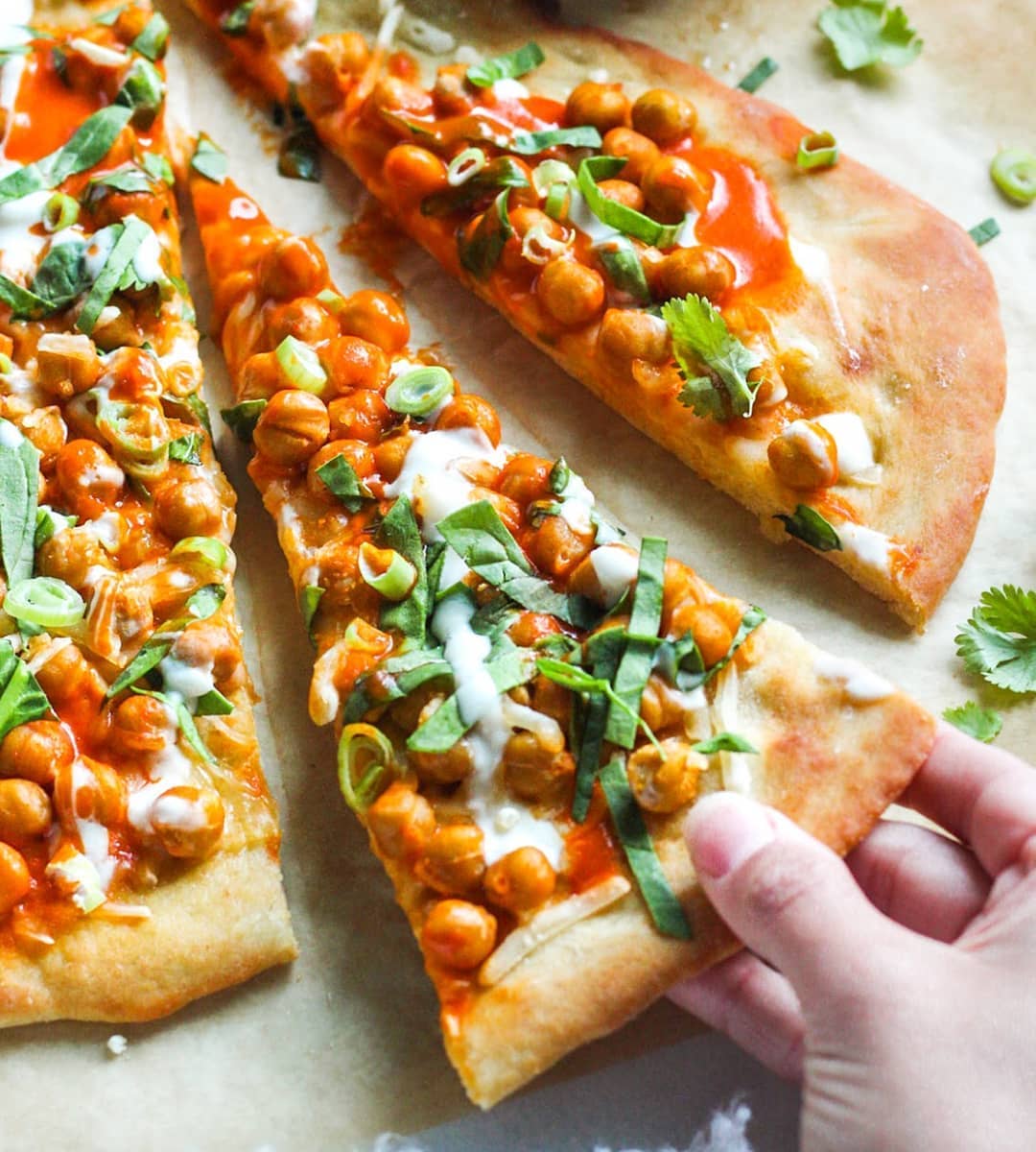 Buffalo Chickpea Pizza