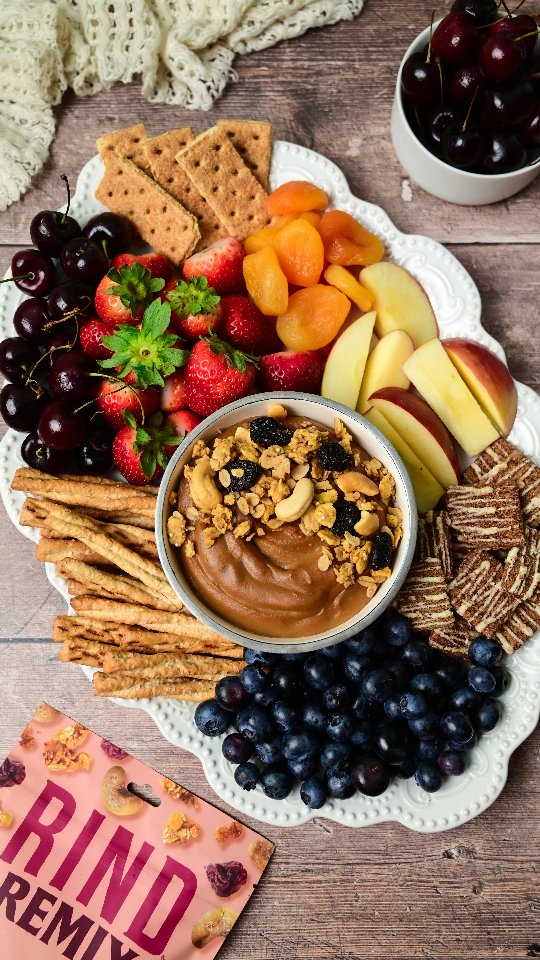 High Protein Cashew Cookie Dough Hummus Board