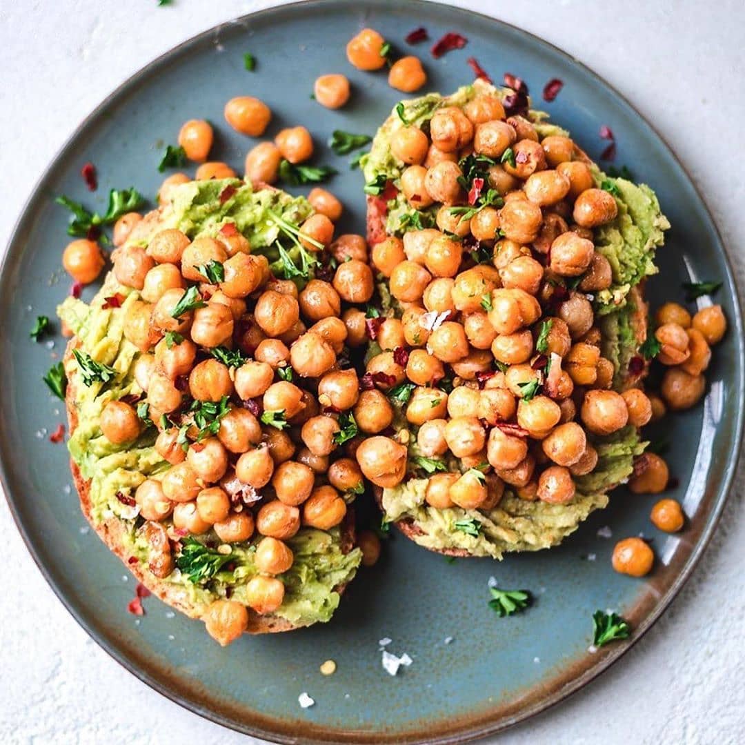 Roasted Chickpeas and Avocado Toast