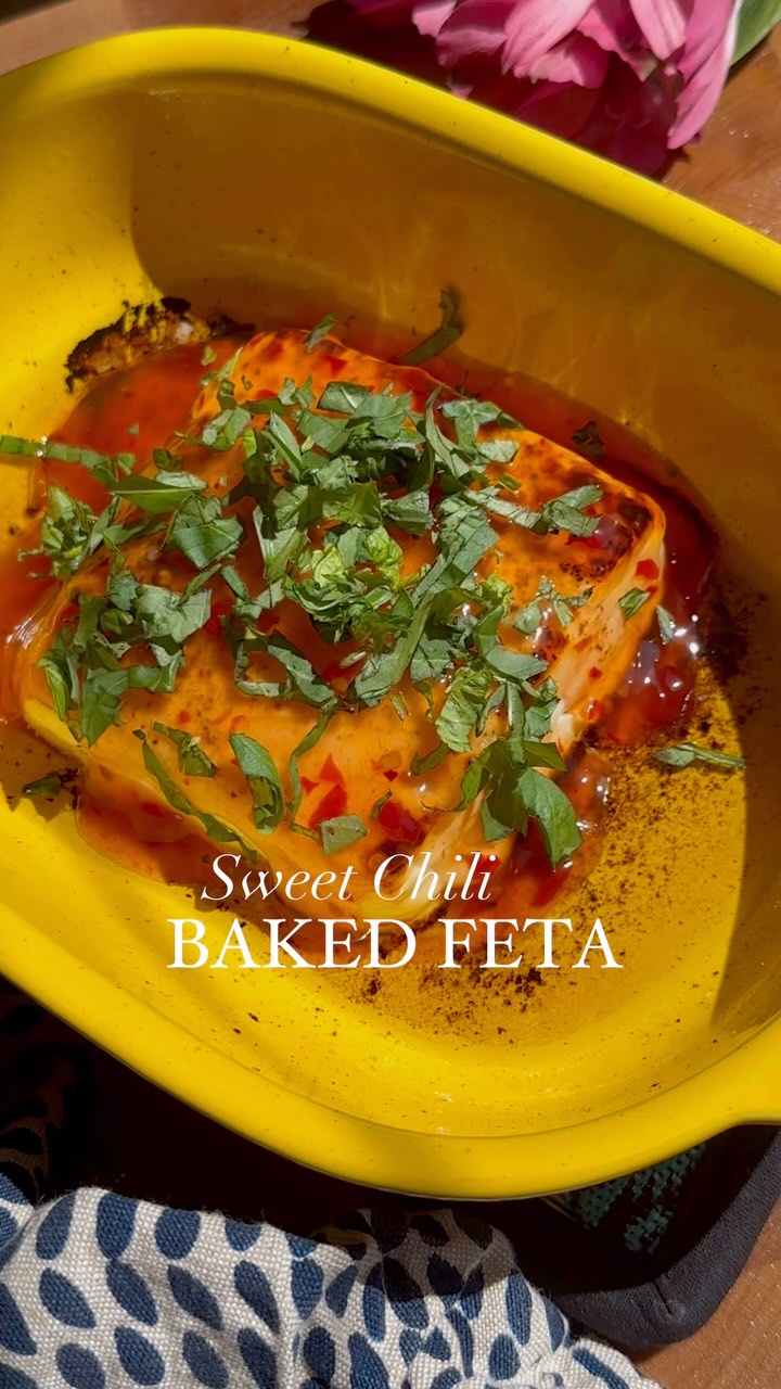 Baked Feta with Sweet Chili Glaze