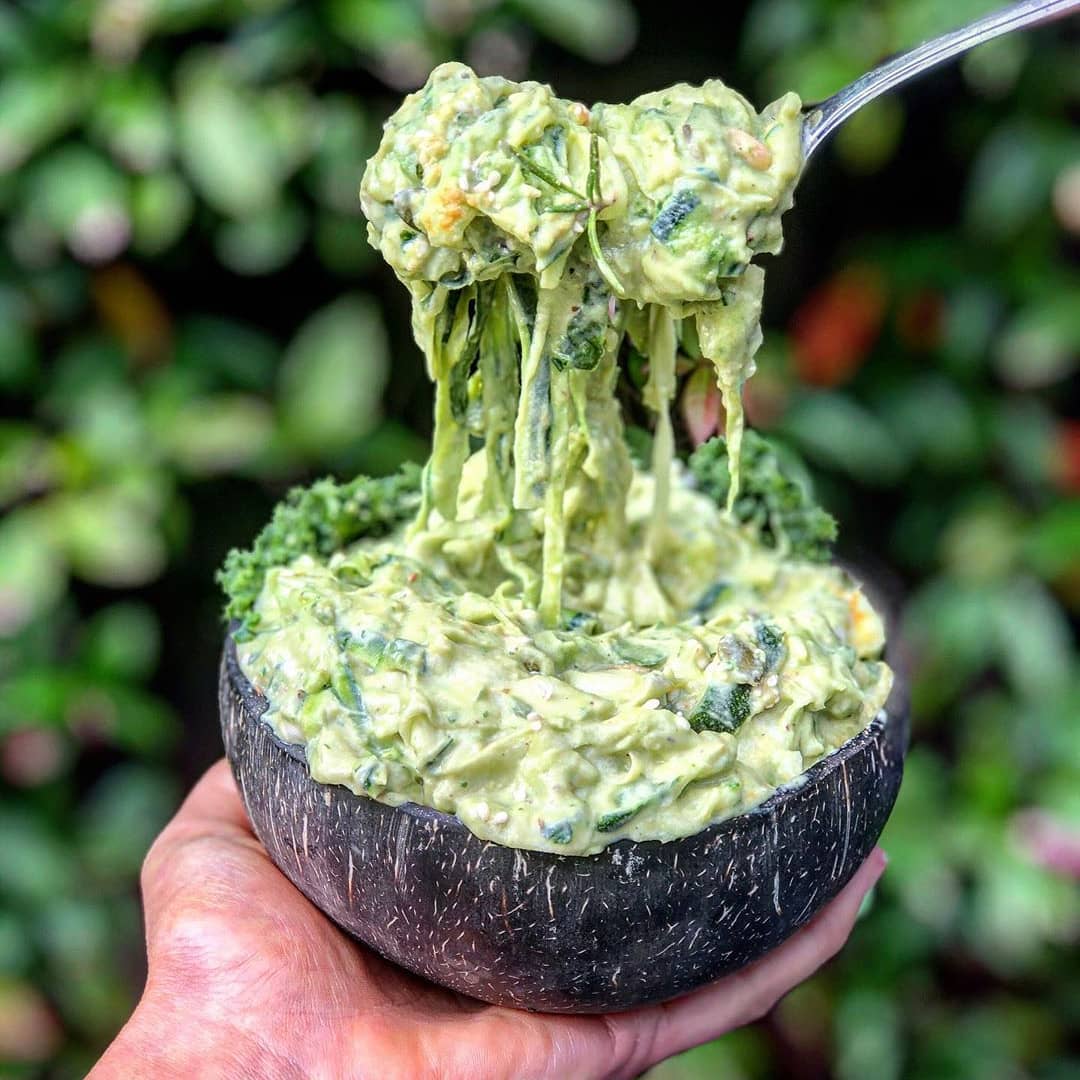 Raw Vegan Nut Free Cheesy Avocado Pasta