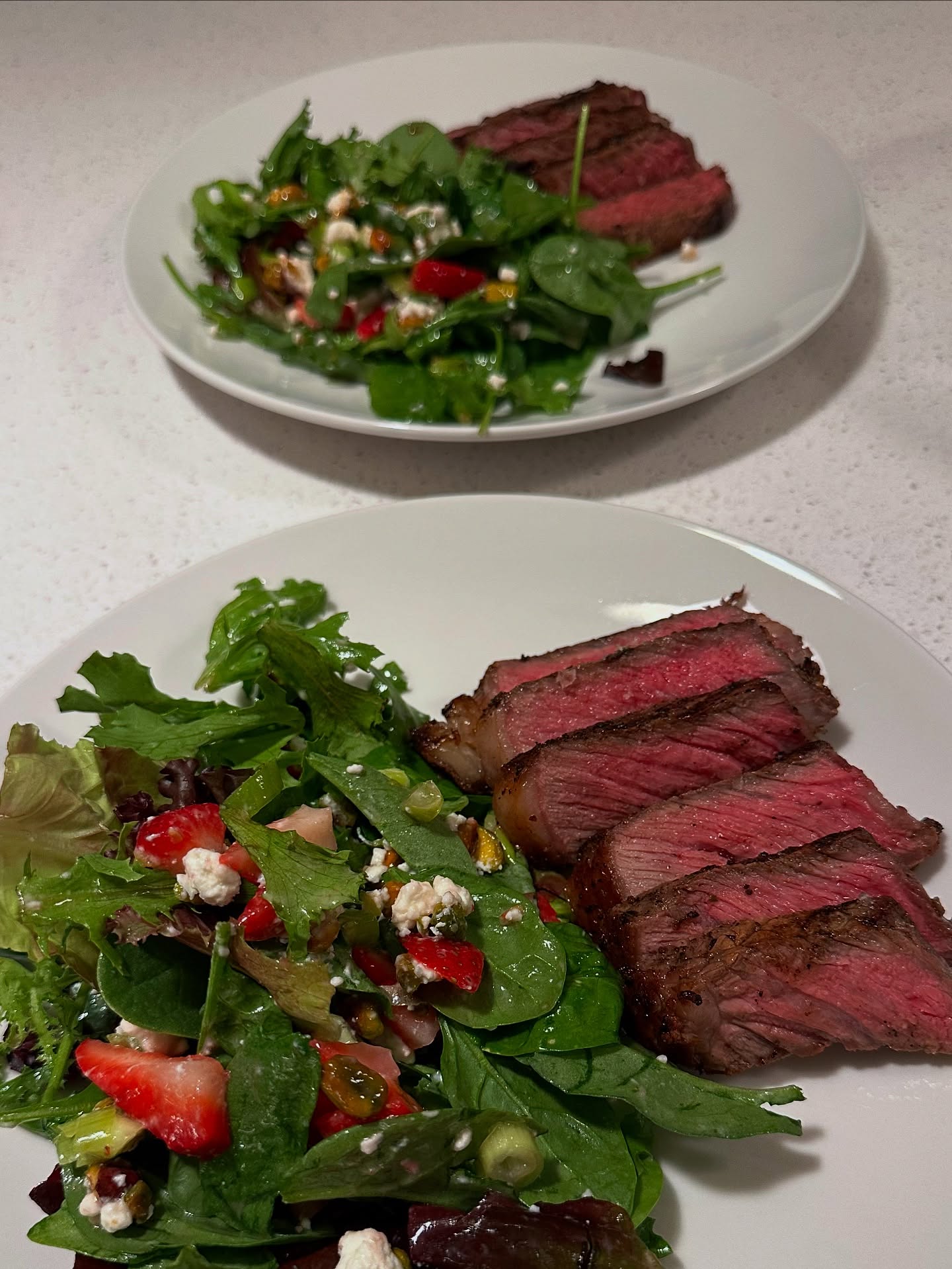 Summer Steak Salad with Strawberries and Cheese