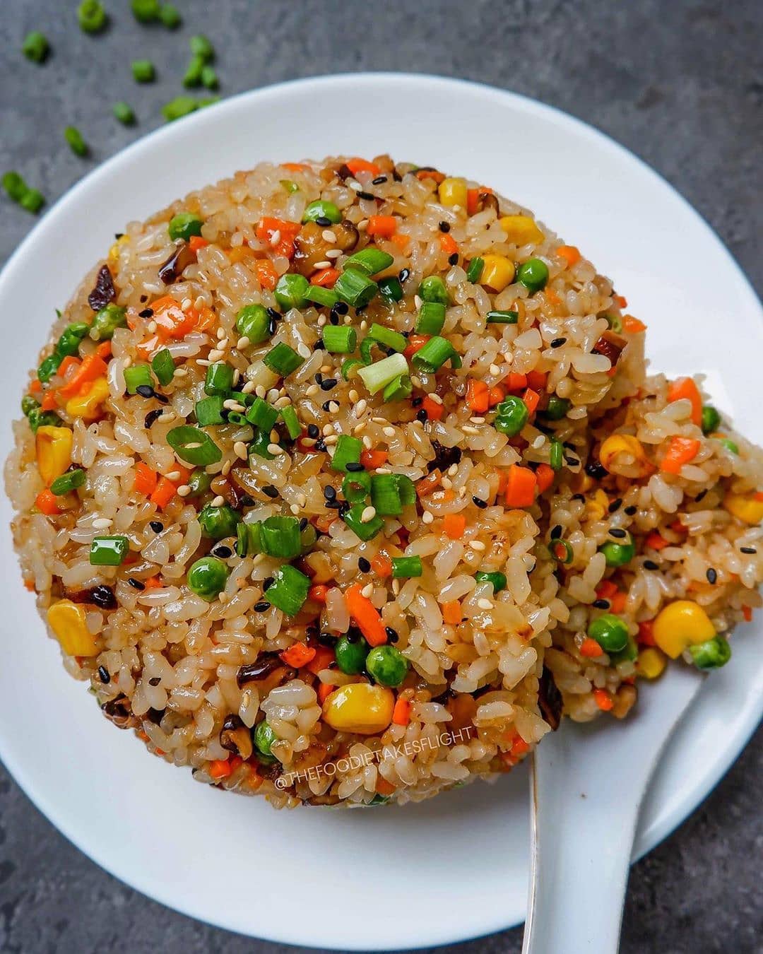 Japanese Fried Rice with Vegetables and Mushrooms