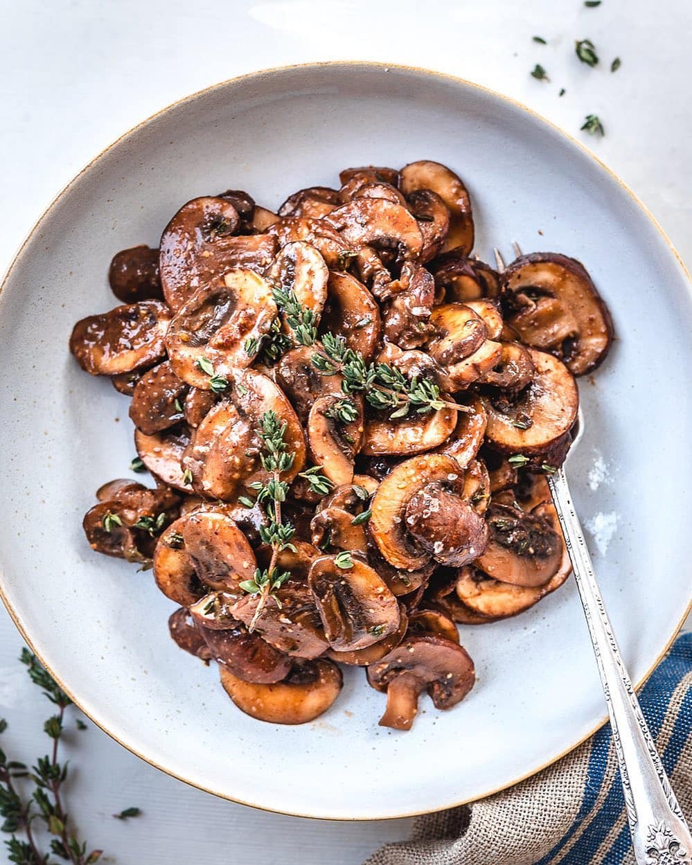 Healthy Balsamic Mushrooms with Almond Butter