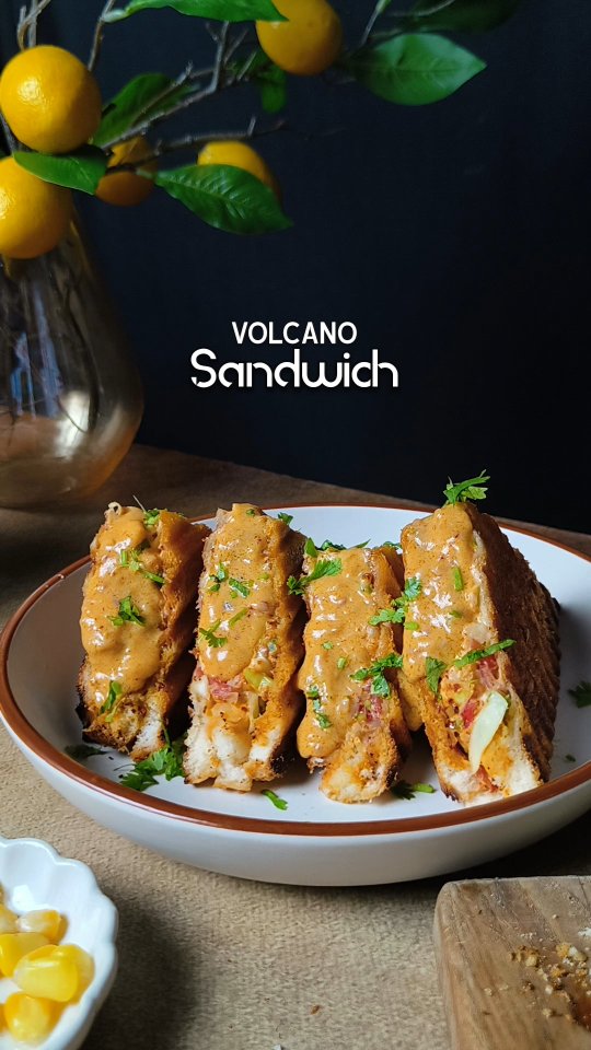 Gooey Volcano Sandwich with Spicy Cheese