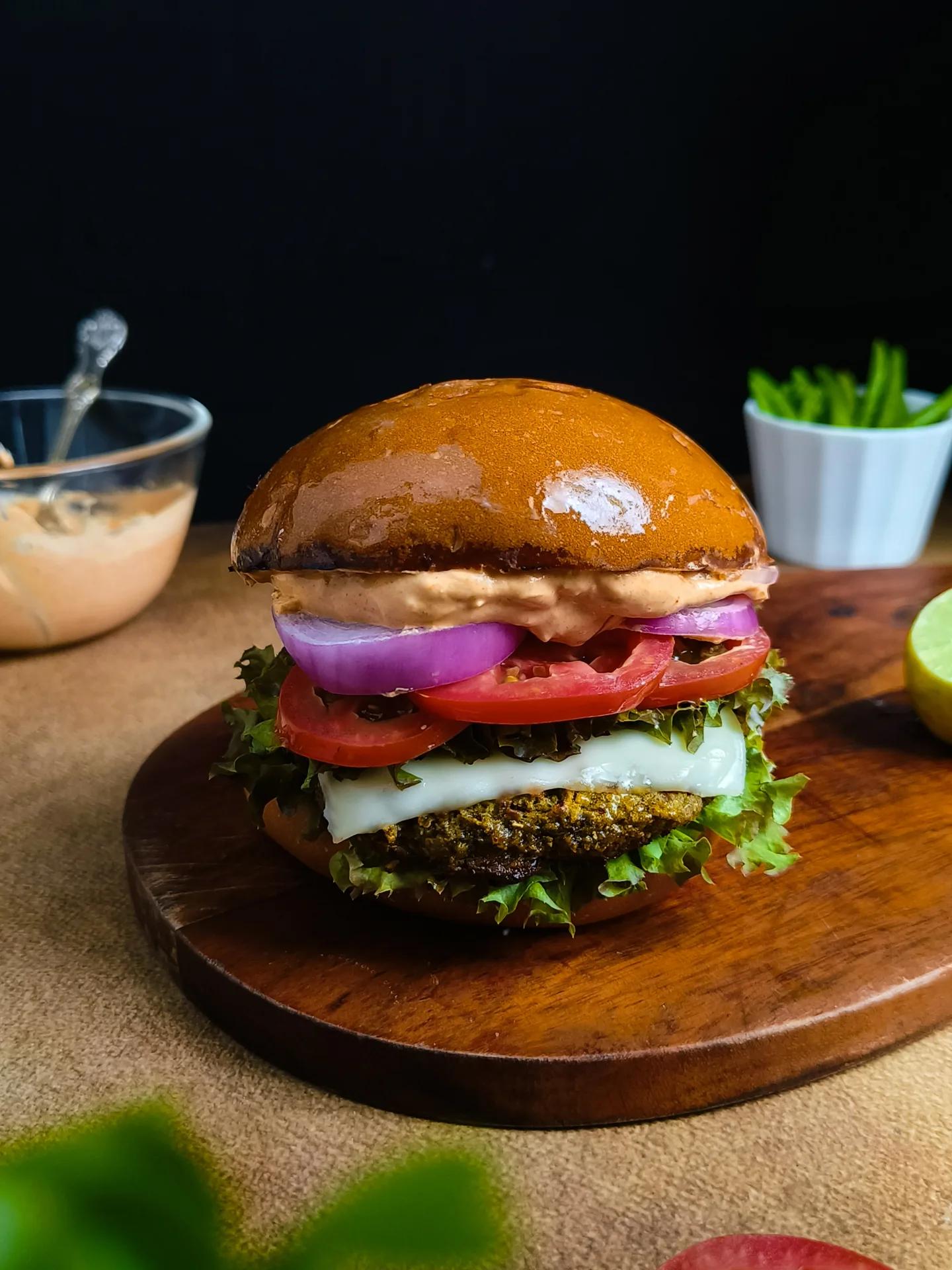 High Protein Sprouted Chickpea Burger