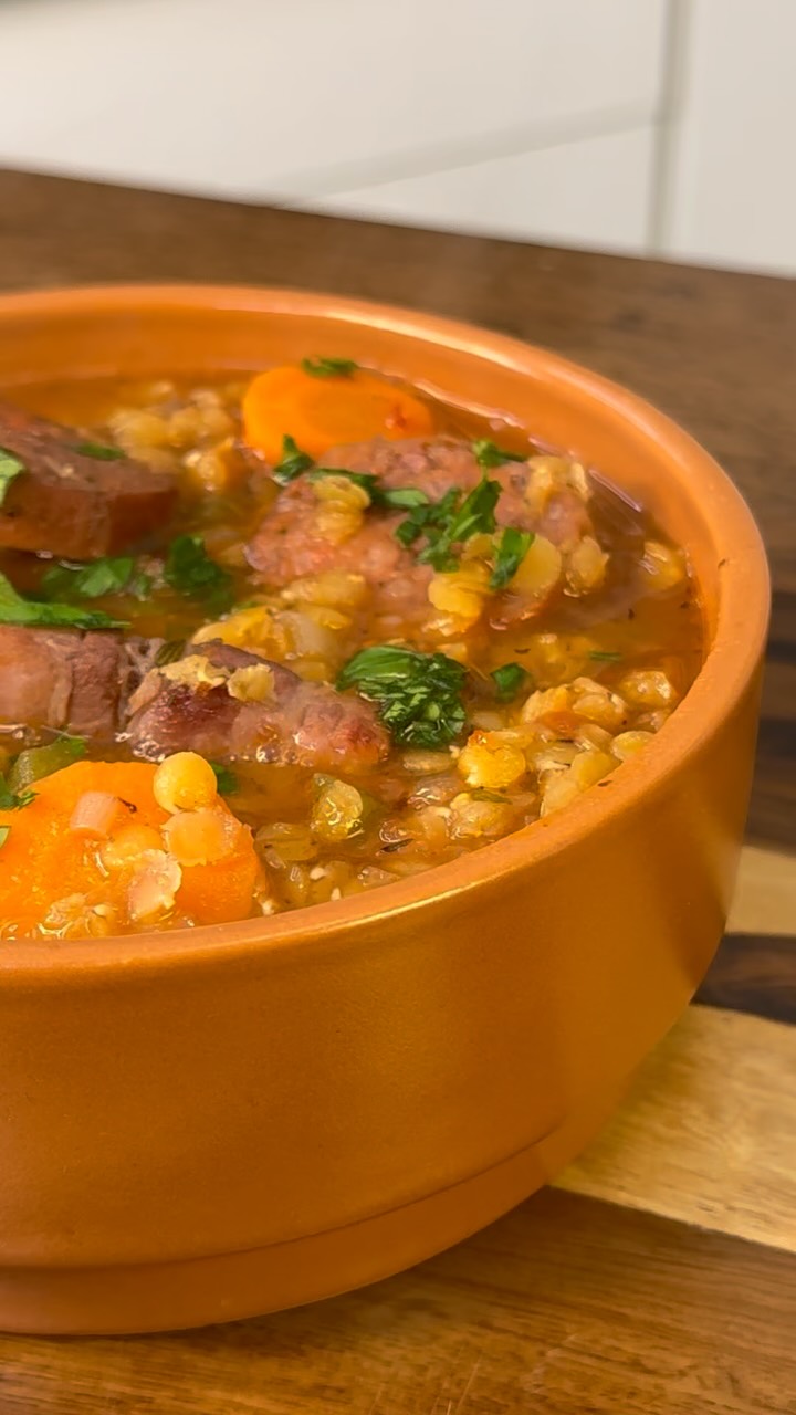 Hearty Lentil Stew with Smoked Meats